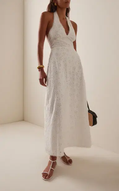 Posse Salma Eyelet Cotton Maxi Halter Dress | Thumbnail 2 Posse Salma Eyelet Cotton Maxi Halter Dress | Thumbnail 2