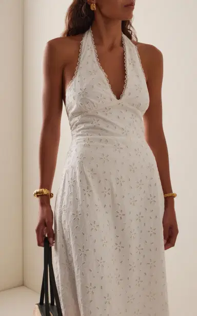 Posse Salma Eyelet Cotton Maxi Halter Dress | Thumbnail 3 Posse Salma Eyelet Cotton Maxi Halter Dress | Thumbnail 3