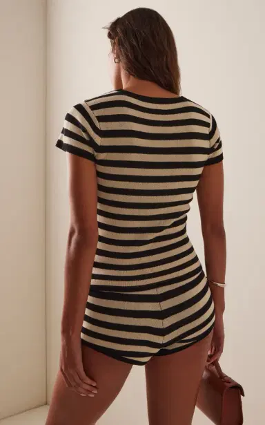 Posse Birdie Striped Knit T-Shirt | Thumbnail 4 Posse Birdie Striped Knit T-Shirt | Thumbnail 4