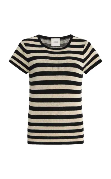 Posse Birdie Striped Knit T-Shirt | Thumbnail 7 Posse Birdie Striped Knit T-Shirt | Thumbnail 7