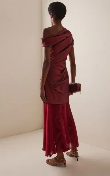 SIMKHAI Exclusive Ammalie Organza-Trimmed Taffeta Midi Dress | Thumbnail 4 SIMKHAI Exclusive Ammalie Organza-Trimmed Taffeta Midi Dress | Thumbnail 4