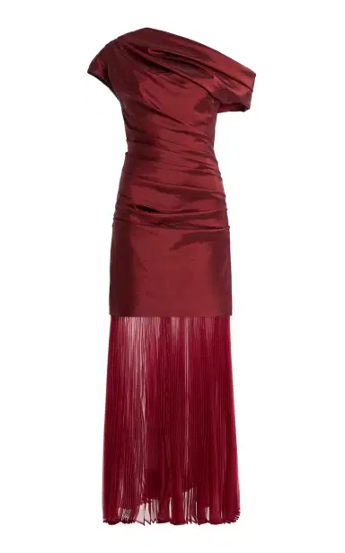 SIMKHAI Exclusive Ammalie Organza-Trimmed Taffeta Midi Dress | Thumbnail 1 SIMKHAI Exclusive Ammalie Organza-Trimmed Taffeta Midi Dress | Thumbnail 1