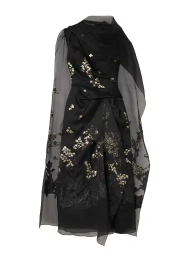 Erdem Layered Metallic Silk-organza And Cloqué Midi Dress | Thumbnail 1 Erdem Layered Metallic Silk-organza And Cloqué Midi Dress | Thumbnail 1