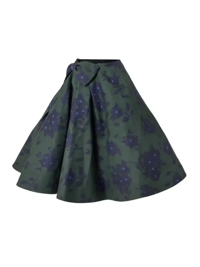 Asymmetric Bow-embellished Floral-print Cotton Midi Skirt Asymmetric Bow-embellished Floral-print Cotton Midi Skirt