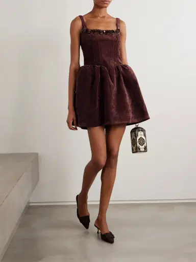 SHUSHU/TONG Embellished Velvet Mini Dress | Thumbnail 2 SHUSHU/TONG Embellished Velvet Mini Dress | Thumbnail 2