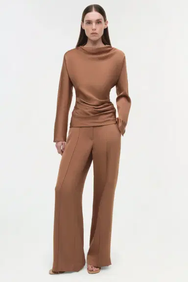 Simkhai Kyra Satin Wide Leg Pant | Thumbnail 2 Simkhai Kyra Satin Wide Leg Pant | Thumbnail 2