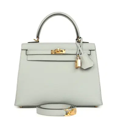 HERMÈS Hermes Kelly Sellier 25 Bleu Glacier Epsom Gold Hardware | Thumbnail 1 HERMÈS Hermes Kelly Sellier 25 Bleu Glacier Epsom Gold Hardware | Thumbnail 1