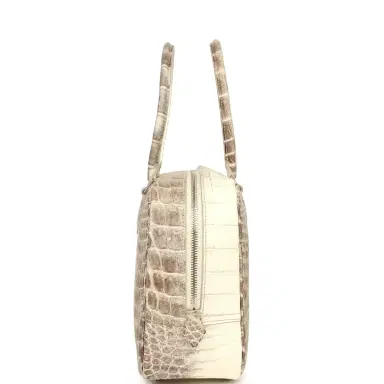 HERMÈS Pre-owned Hermes Plume 28 Himalaya Matte Niloticus Crocodile Palladium Hardware | Thumbnail 3 HERMÈS Pre-owned Hermes Plume 28 Himalaya Matte Niloticus Crocodile Palladium Hardware | Thumbnail 3