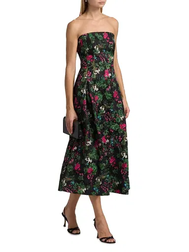 SACHIN & BABI Women's Shay Floral Cloqure Midi-Dress - Royal Gardens - Size 2 | Thumbnail 2 SACHIN & BABI Women's Shay Floral Cloqure Midi-Dress - Royal Gardens - Size 2 | Thumbnail 2