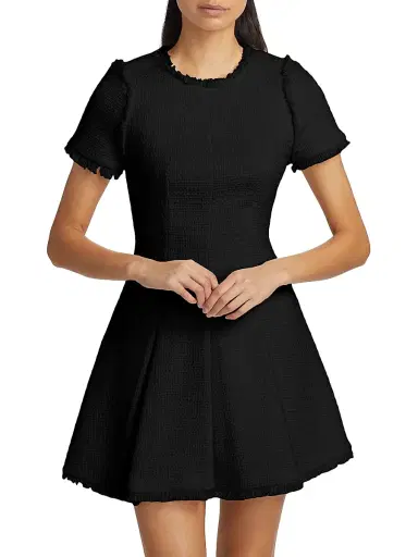 Cinq à Sept Women's Nova Bouclé Minidress - Black | Thumbnail 3 Cinq à Sept Women's Nova Bouclé Minidress - Black | Thumbnail 3