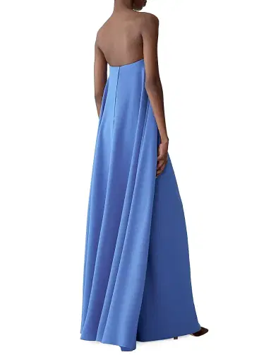 Carolina Herrera Women's Draped-Front Strapless Column Gown - Bluebell - Size 0 | Thumbnail 3 Carolina Herrera Women's Draped-Front Strapless Column Gown - Bluebell - Size 0 | Thumbnail 3