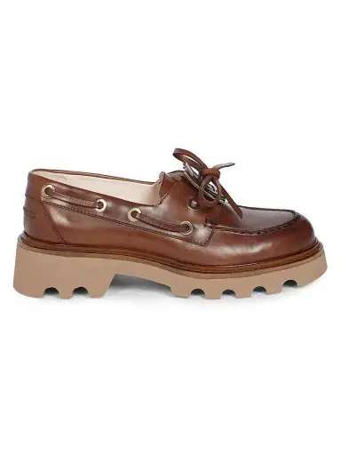 Roger Vivier Women's Viv Rangers Truck Metal Leather Loafers - Teak | Thumbnail 1 Roger Vivier Women's Viv Rangers Truck Metal Leather Loafers - Teak | Thumbnail 1