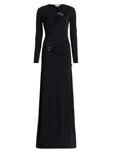 Veronica Beard Women's Viela Gathered Maxi Dress - Black | Thumbnail 1 Veronica Beard Women's Viela Gathered Maxi Dress - Black | Thumbnail 1
