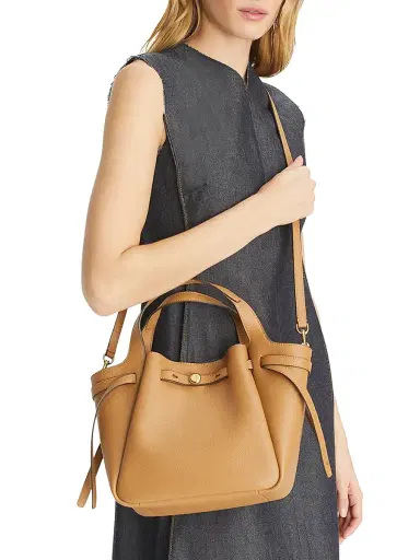 Tory Burch Women's Small Leather Tote Bag - Luggage | Thumbnail 3 Tory Burch Women's Small Leather Tote Bag - Luggage | Thumbnail 3