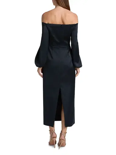 Ramy Brook Women's Shiyan Off-The-Shoulder Midi-Dress - Navy | Thumbnail 5 Ramy Brook Women's Shiyan Off-The-Shoulder Midi-Dress - Navy | Thumbnail 5