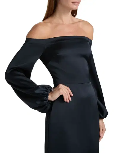 Ramy Brook Women's Shiyan Off-The-Shoulder Midi-Dress - Navy | Thumbnail 6 Ramy Brook Women's Shiyan Off-The-Shoulder Midi-Dress - Navy | Thumbnail 6