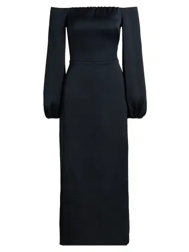Ramy Brook Women's Shiyan Off-The-Shoulder Midi-Dress - Navy | Thumbnail 1 Ramy Brook Women's Shiyan Off-The-Shoulder Midi-Dress - Navy | Thumbnail 1