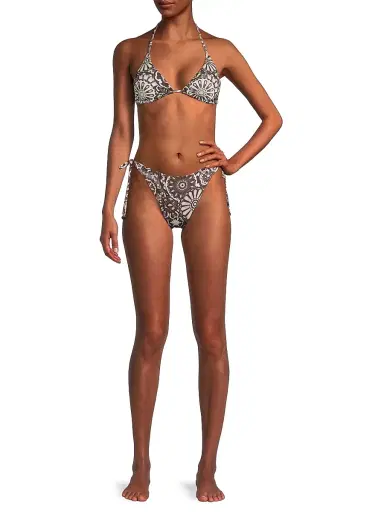 Ramy Brook Women's Adley Floral Halterneck Bikini Top - Beach Brown Combo | Thumbnail 2 Ramy Brook Women's Adley Floral Halterneck Bikini Top - Beach Brown Combo | Thumbnail 2
