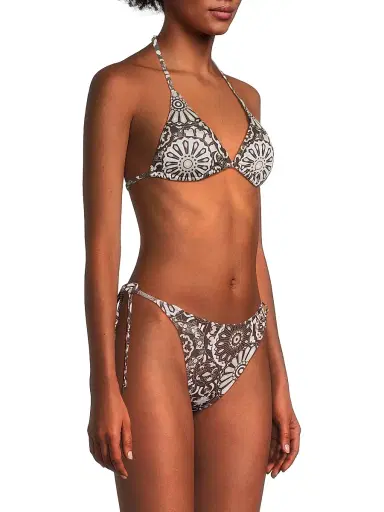 Ramy Brook Women's Adley Floral Halterneck Bikini Top - Beach Brown Combo | Thumbnail 4 Ramy Brook Women's Adley Floral Halterneck Bikini Top - Beach Brown Combo | Thumbnail 4