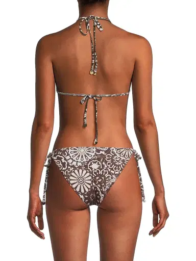 Ramy Brook Women's Adley Floral Halterneck Bikini Top - Beach Brown Combo | Thumbnail 5 Ramy Brook Women's Adley Floral Halterneck Bikini Top - Beach Brown Combo | Thumbnail 5