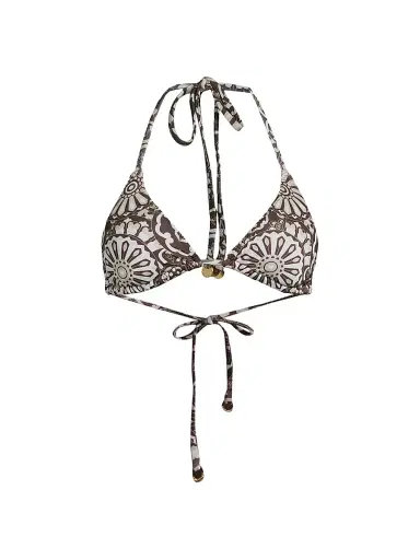 Ramy Brook Women's Adley Floral Halterneck Bikini Top - Beach Brown Combo | Thumbnail 1 Ramy Brook Women's Adley Floral Halterneck Bikini Top - Beach Brown Combo | Thumbnail 1