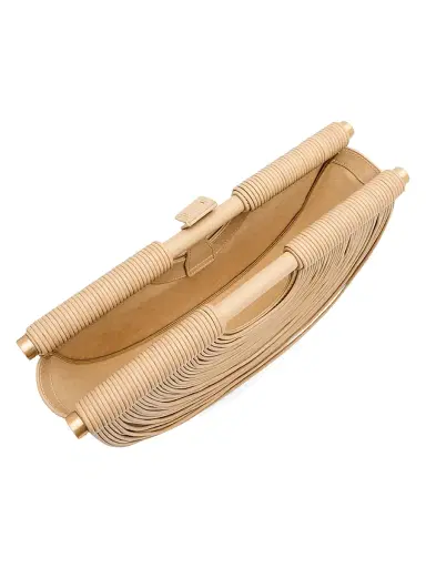 Cult Gaia Women's Lou Draped Leather Clutch - Beige | Thumbnail 4 Cult Gaia Women's Lou Draped Leather Clutch - Beige | Thumbnail 4