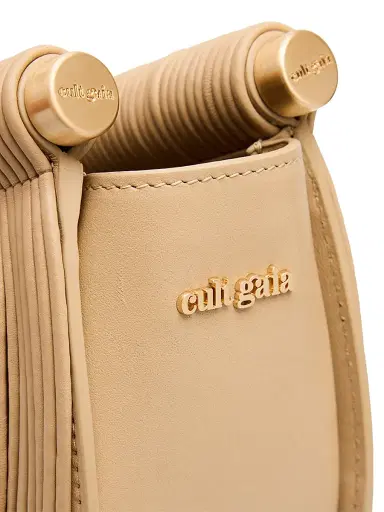 Cult Gaia Women's Lou Draped Leather Clutch - Beige | Thumbnail 5 Cult Gaia Women's Lou Draped Leather Clutch - Beige | Thumbnail 5
