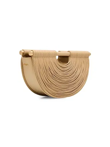 Cult Gaia Women's Lou Draped Leather Clutch - Beige | Thumbnail 6 Cult Gaia Women's Lou Draped Leather Clutch - Beige | Thumbnail 6