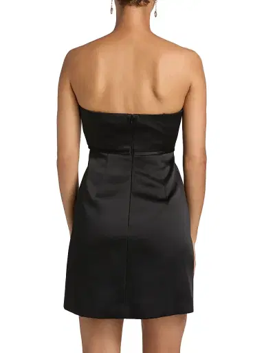 Milly Women's Robin Duchess Satin Strapless Minidress - Black | Thumbnail 5 Milly Women's Robin Duchess Satin Strapless Minidress - Black | Thumbnail 5