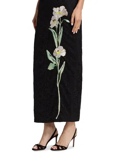 Milly Women's Dolores Floral-Embroidered Strapless Maxi Dress | Thumbnail 6 Milly Women's Dolores Floral-Embroidered Strapless Maxi Dress | Thumbnail 6