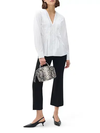 rag & bone Women's Asher Cotton Pintuck Top - White | Thumbnail 2 rag & bone Women's Asher Cotton Pintuck Top - White | Thumbnail 2