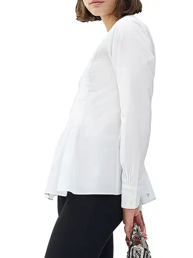 rag & bone Women's Asher Cotton Pintuck Top - White | Thumbnail 4 rag & bone Women's Asher Cotton Pintuck Top - White | Thumbnail 4