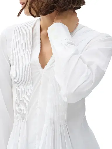 rag & bone Women's Asher Cotton Pintuck Top - White | Thumbnail 6 rag & bone Women's Asher Cotton Pintuck Top - White | Thumbnail 6