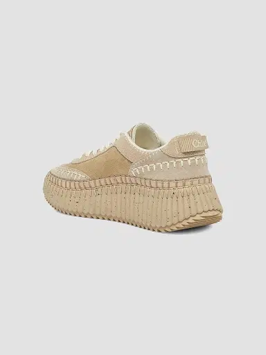 Chloé Women's Nama 55MM Suede-Leather Platform Sneakers - Blush | Thumbnail 4 Chloé Women's Nama 55MM Suede-Leather Platform Sneakers - Blush | Thumbnail 4