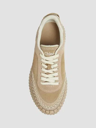 Chloé Women's Nama 55MM Suede-Leather Platform Sneakers - Blush | Thumbnail 5 Chloé Women's Nama 55MM Suede-Leather Platform Sneakers - Blush | Thumbnail 5