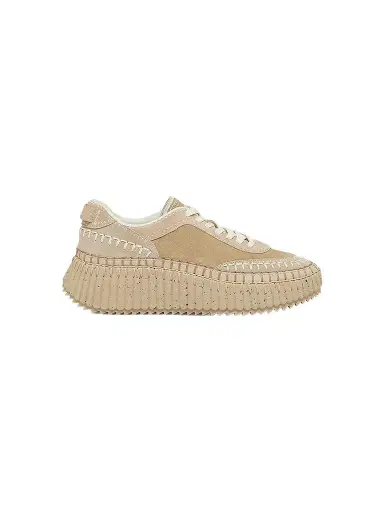 Chloé Women's Nama 55MM Suede-Leather Platform Sneakers - Blush | Thumbnail 1 Chloé Women's Nama 55MM Suede-Leather Platform Sneakers - Blush | Thumbnail 1