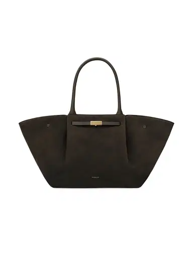 DeMellier Women's New York Striped Canvas & Leather Tote Bag - Espresso | Thumbnail 2 DeMellier Women's New York Striped Canvas & Leather Tote Bag - Espresso | Thumbnail 2