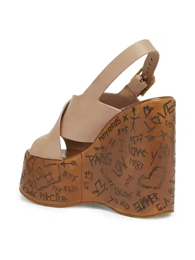 Chloé Women's Maxime 130MM Leather Platform Wedge Sandals - Blush | Thumbnail 4 Chloé Women's Maxime 130MM Leather Platform Wedge Sandals - Blush | Thumbnail 4