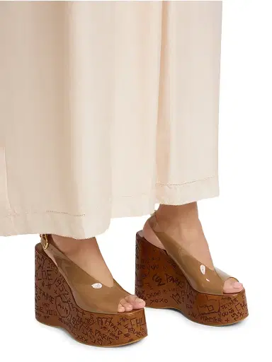 Chloé Women's Maxime 130MM Jelly Wedge Sandals - Brown | Thumbnail 3 Chloé Women's Maxime 130MM Jelly Wedge Sandals - Brown | Thumbnail 3