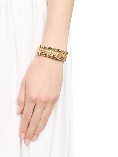 Roxanne Assoulin Women's The Puffy Heart Stud 3-Piece Goldtone Bracelet Set - Gold | Thumbnail 2 Roxanne Assoulin Women's The Puffy Heart Stud 3-Piece Goldtone Bracelet Set - Gold | Thumbnail 2