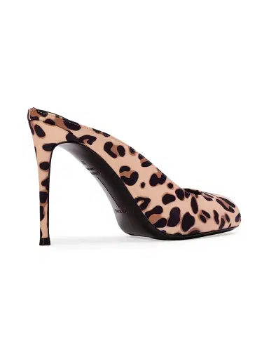 Black Suede Studio Women's Shania 100MM Cheetah Mule Heels - Cheetah Satin | Thumbnail 4 Black Suede Studio Women's Shania 100MM Cheetah Mule Heels - Cheetah Satin | Thumbnail 4