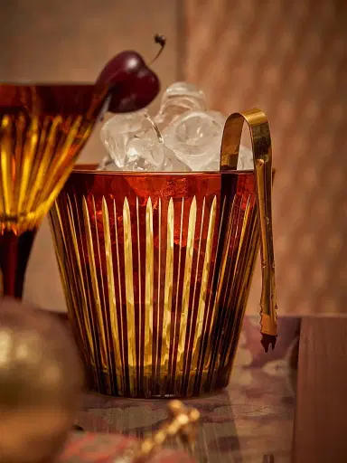 L'Objet Prism Glass Ice Bucket With Tongs - Amber | Thumbnail 5 L'Objet Prism Glass Ice Bucket With Tongs - Amber | Thumbnail 5