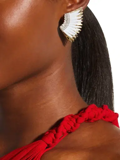 Mignonne Gavigan Women's Mini Madeline Leather, Bead & Sequin Statement Earrings - Whitegold | Thumbnail 2 Mignonne Gavigan Women's Mini Madeline Leather, Bead & Sequin Statement Earrings - Whitegold | Thumbnail 2