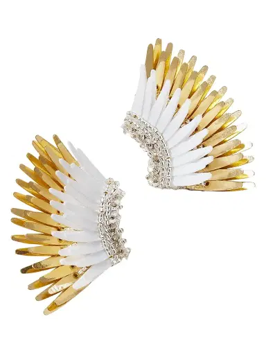 Mignonne Gavigan Women's Mini Madeline Leather, Bead & Sequin Statement Earrings - Whitegold | Thumbnail 3 Mignonne Gavigan Women's Mini Madeline Leather, Bead & Sequin Statement Earrings - Whitegold | Thumbnail 3