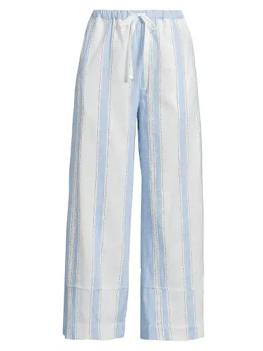 Lemlem Women's Desta Striped Wide-Leg Pants - Debre Sky - Size Medium | Thumbnail 1 Lemlem Women's Desta Striped Wide-Leg Pants - Debre Sky - Size Medium | Thumbnail 1