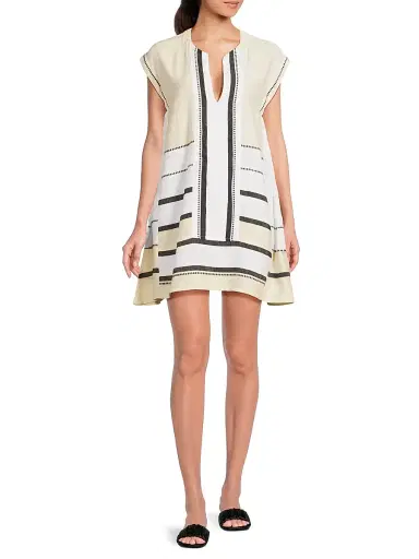 Lemlem Women's Elina Woven Jacquard Caftan Minidress | Thumbnail 2 Lemlem Women's Elina Woven Jacquard Caftan Minidress | Thumbnail 2