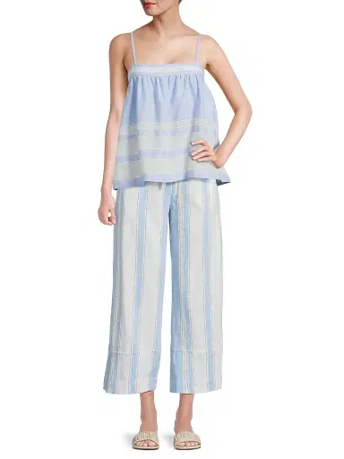 Lemlem Women's Thea Handwoven-Jacquard Cotton-Blend Tank - Debre Sky - Size Large | Thumbnail 2 Lemlem Women's Thea Handwoven-Jacquard Cotton-Blend Tank - Debre Sky - Size Large | Thumbnail 2