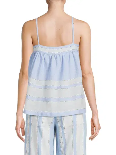 Lemlem Women's Thea Handwoven-Jacquard Cotton-Blend Tank - Debre Sky - Size Large | Thumbnail 5 Lemlem Women's Thea Handwoven-Jacquard Cotton-Blend Tank - Debre Sky - Size Large | Thumbnail 5