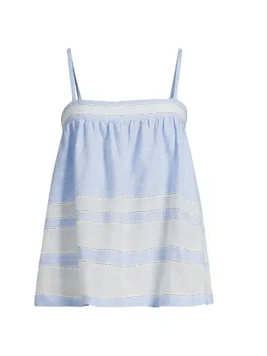 Lemlem Women's Thea Handwoven-Jacquard Cotton-Blend Tank - Debre Sky - Size Large | Thumbnail 1 Lemlem Women's Thea Handwoven-Jacquard Cotton-Blend Tank - Debre Sky - Size Large | Thumbnail 1