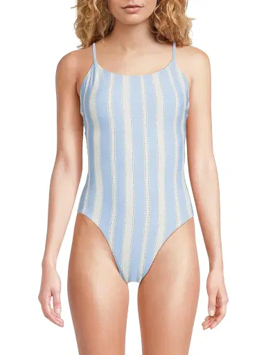 Lemlem Women's Elene Striped One-Piece Swimsuit - Debre Sky - Size Large | Thumbnail 3 Lemlem Women's Elene Striped One-Piece Swimsuit - Debre Sky - Size Large | Thumbnail 3